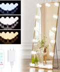 14 Bulb Dimmable Hollywood Style Makeup Vanity Lights Kit With 22ft Adjustable Fixtures For Full Length Mirrors Mirror Not Included
