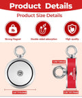 Beefy Neodymium Fishing Magnets 2600 Lb Pull Double Sided Magnets Fishing Kit For Treasure Hunting And Underwater Cleaning