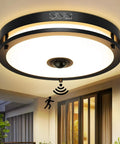 12 Inch Outdoor LED Motion Sensor Ceiling Light With Dusk To Dawn, 24W, Adjustable CCT 2700K To 5000K, Flush Mount Fixture
