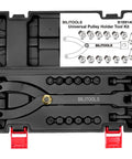 Pro Grade Fifteen Piece Pulley Holder Tool Set With One Half Inch Drive And Adjustable Pin Wrench in carrying case