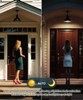 Motion Activated LED Bulbs Three Pack 13W 100W Equivalent A19 E26 Dusk To Dawn Security Lights For Indoor Outdoor Use 5500K Daylight on porch