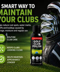 Three In One Golf Club Polish And Cleaner For Irons Wedges And Putters Keep Your Clubs Looking Fresh Restore Shine Clean Grooves Remove Rust Scuffs Stains And Oxidation On Stainless Steel Aluminum And Zinc 6.76 Fl Oz on golf clubs