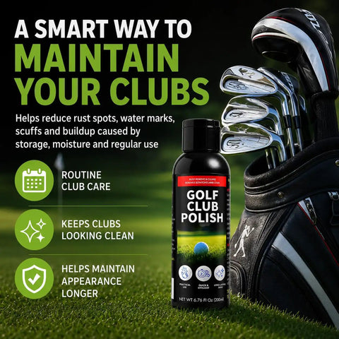 Three In One Golf Club Polish And Cleaner For Irons Wedges And Putters Keep Your Clubs Looking Fresh Restore Shine Clean Grooves Remove Rust Scuffs Stains And Oxidation On Stainless Steel Aluminum And Zinc 6.76 Fl Oz on golf clubs