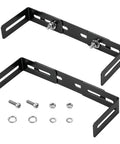Adjustable Universal Mounting Bracket For CB And Ham Radios And Scanners, Wide 6 To 10 Inch Fit, Black 2 Pack With All Hardware