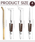 4-piece tool set from 6 Piece Jewelry Soldering Kit With 2 Honeycomb Ceramic Soldering Blocks, Copper Tongs, And 3 Reverse Tweezers