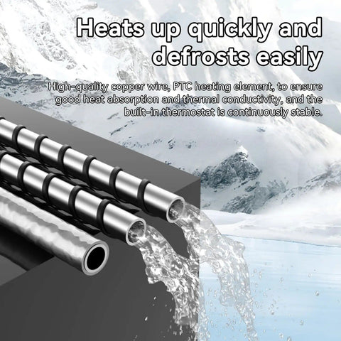 Plug In Pipe Heating Cable With Built In Thermostat For Outdoor Water Pipes No Fuss Anti Freeze Kit, water flowing from heated pipes
