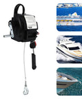 Heavy Duty 2000 Lbs Portable Electric Winch With Hand Crank For Cars And Trailers, 12V DC Marine Boat Trailer Gear Puller Tackle.