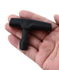 Two Pack Pull Cord Handles For Gas Engine Starters, Durable Plastic With Beefy Three-Finger Grip, 2.84 Inch Long And 0.65 Inch Wide, Replacement Handles For Lawn Mowers, Generators, Chainsaws, Trimmers, Edgers, And Other Outdoor Power Equipment, black handle in hand