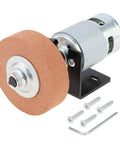 RS775 Compact DC Motor Sander Polisher Kit 12V 24V 120W Brushed Build With 5Mm Shaft and corundum wheel for DIY projects.