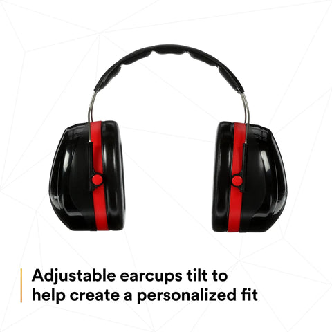 Optime 105 Over Ear Earmuffs For Max Noise Blocking With NRR 30 dB Double Shell Tech Stainless Steel Headband Tilt Ear Cups For Comfort Built For Job Sites And Loud Environments
