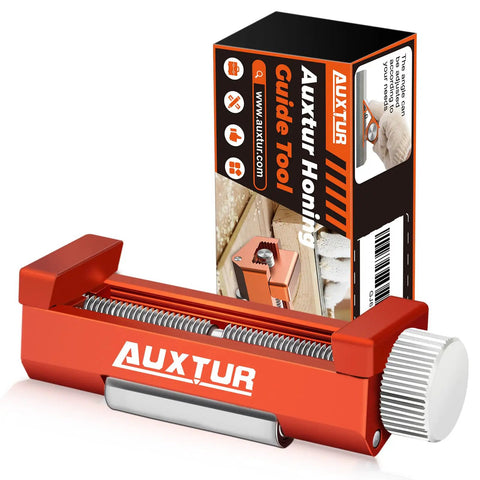 Pro Grade All In One Woodworking Honing Guide For Chisels And Planes With Adjustable Angles And Off Center Roller in red color