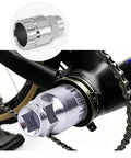 Crank Extractor Tool Set For Bikes With 16mm Spanner And 20 Tooth Bottom Bracket Remover in use on a bike crank.