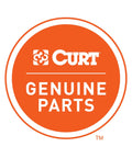 CURT Genuine Parts logo on orange circle, related to Replacement Adjustable Trailer Hitch Ball Mount Shank For 2-1/2 Inch Receivers