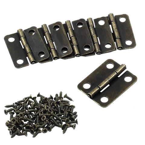 Bronze Mini Jewelry Box Hinges Set Of 60 With Screws For Diy Projects And Crafts On Wooden Boxes And Cases Antique Decorative Hinges