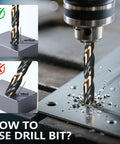 Heavy Duty HSS Drill Bit Set 1/16 To 1/2 Inch With Black And Gold Oxide Finish M2 Jobber Length Twist Bits in use drilling metal