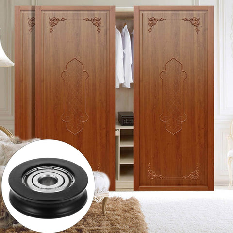 Sliding Barn Door Wheel Nylon Pulley With U Groove for cabinet and closet doors with 1.06 inch roller bearing for home use