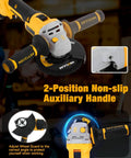Cordless Angle Grinder 20V With 9600 RPM Brushless Motor, Four And A Half Inch To Five Inch Cutting Wheel, 2-Position Handle