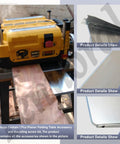 Rock Solid Heavy Duty Folding Extension Table For Woodworking Thickness Planers Built Tough with planer and silver steel surface.