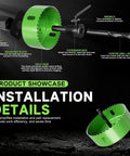 Installation guide for All In One 27 Piece Hole Saw Set Kit With High Carbon Steel Blades, highlighting components and assembly.
