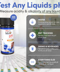pH Test Strips Kit 200 Count For Urine And Saliva, Litmus Paper pH Indicator 0 To 14; kit with strips and usage benefits chart
