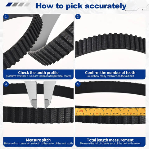 Two Pack 160XL037 Timing Belts Geared Cogged Belt Rubber With Fiberglass Reinforcement Oil Dust Aging Resistant guide
