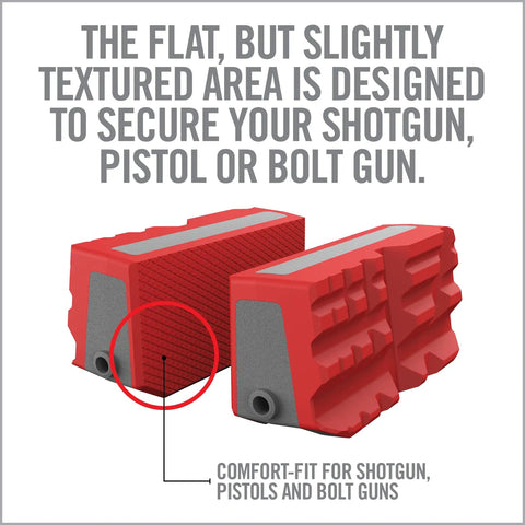 Heavy Duty Smart Jaws Bench Vise Sleeves Lock Down Firearms And Optics With Nine Precision Grooves while gripping shotgun, pistol, and bolt gun.
