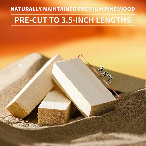 Mini Fire Wood Sticks With 12 Fire Starters Fast Easy Starts Kiln Dried Pine 3.5 Inch Length Waterproof Charcoal Starters