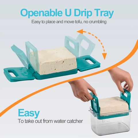 Vegan Adjustable Tofu Press For Quick Water Removal From Silken To Firm And Extra Firm Tofu In 10 To 30 Minutes Without Cracking, BPA Free