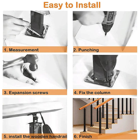 Step Up Your Game With These Next Level Wrought Iron Railing Spindles installation steps, highlighting measurement, punching, and finishing.