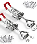 Two Pack 4001 Toggle Latch Clamp With Lock Hole In 304 Stainless Steel Adjustable Draw Latch Holds 330 Lbs Heavy Duty And Includes Ten Screws
