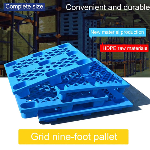 Stacked blue Lightweight Interlocking Plastic Pallets With Breathable Grid Storage Pads For Outdoor Use Spliceable Design