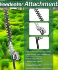 Versatile 16 Inch Hedge Trimmer Attachment With 270 Degree Rotation Dual Direction Cut For Husqvarna Troy Belt And Remington Gas Trimmers