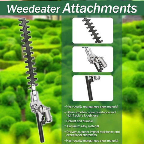 Versatile 16 Inch Hedge Trimmer Attachment With 270 Degree Rotation Dual Direction Cut For Husqvarna Troy Belt And Remington Gas Trimmers