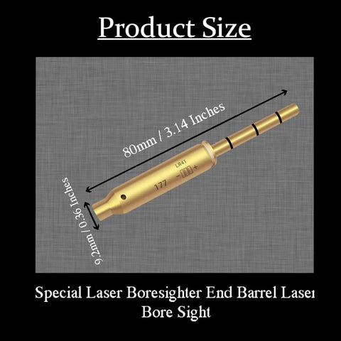 Laser Bore Sighter End Barrel for Revolvers Pistols and Rifles, Easy Fit, Brass Construction, 80mm size illustration