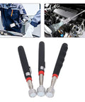 Cool Retractable Magnetic Pickup Pen Kit With Rubber Grip Steel Magnets Perfect For Garage Work, Car Repairs And Reaching Deep Spots Hassle Free Heavy Duty Weatherproof Design For Any Job, black handle set