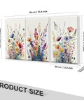 Fresh Wildflower Wall Panels Dope Sound Absorbing High Density Fiberboard Home Decor Three Piece Set, 35.4 x 17.1 inch prints.