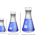Beaker, Flask, And Graduated Cylinder Set In 3.3 Borosilicate Glass, Heavy Duty Lab Glassware Kit, 9 Pieces, Reusable And Durable, ASTM E960 Type I