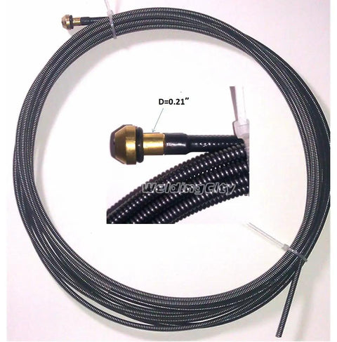 Top Shelf Steel Conduit Liner Delivering Ridiculously Smooth Wire Feed Kick For Hardcore Mig Welding Rigs 15 Feet tubing and brass connector.