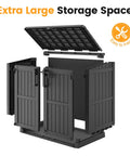 Outdoor Storage Cabinet 36 Cu Ft With Lockable Doors Portable Horizontal Resin Shed Waterproof Floor Included Easy To Assemble