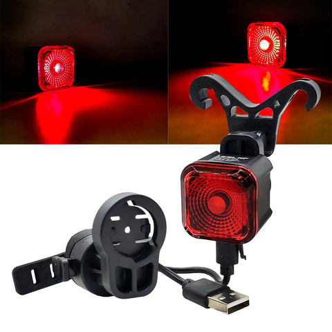 High Output White LED E Bike Headlight With USB Rechargeable Power And 4 Mode Smart Sensor Brake Light 12V To 60V Compatible Ultra Bright For Rad Power Bikes RadMini RadRover RadExpand RadRunner And Vamoose Mammoth