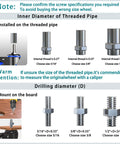 Diagram showing installation of 4 Inch Heavy Duty Stem Caster Wheels Set Of Four with Locking Swivel Casters on threaded pipe and board