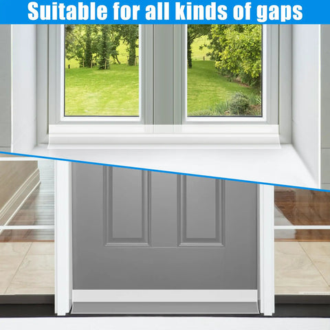 2 Inch By 20 Foot Silicone Draft Seal Tape For Doors And Windows, Extra Thick 2mm Weather Stripping installed on a window and door