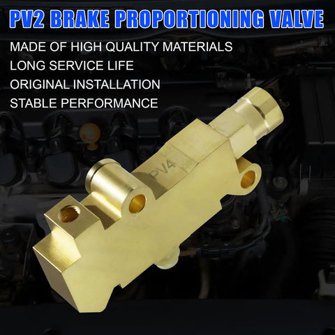PV4 Brass Brake Proportioning Valve for Disc Brake Kits Four Wheel Disc Brakes Mopar Trucks Replacement 172 1361 High Strength Brass Valve With Standard Fittings and Master Cylinder Connections Ready for High Pressure Braking