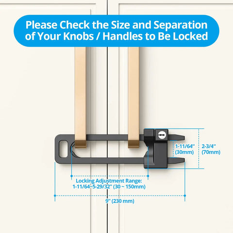 Solid Kidproof Cabinet Lock Two Pack Key Alike With Four Heavy Duty Keys Quick Grip Baby Proof Drawer Latch dimensions shown