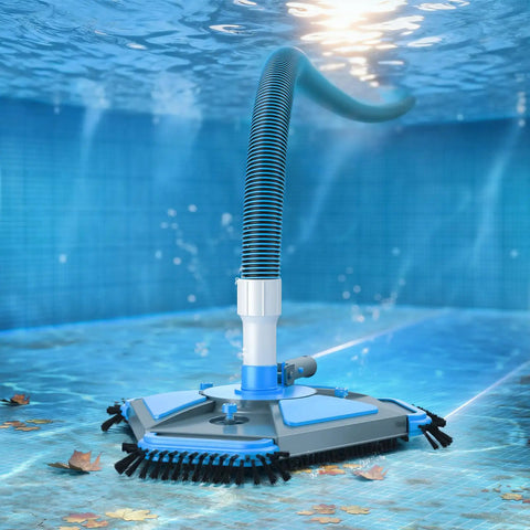 Pro Grade Heavy Duty Pool Vacuum Head And Hose Set With 360 Degree Swivel Cuff 1.5 Inch By 30 Foot Flexible Vacuum Hoses cleaning pool