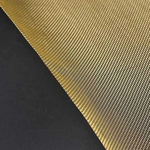 Close-up of Brass Woven Wire Mesh 20 To 200 Mesh, 100 Cm By 50 Cm Sheet used for EMI Shielding, showing durable non-magnetic brass material.