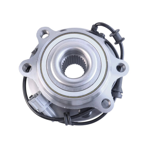 Close-up of Front Wheel Hub Bearing Assembly Set Of 2 For 2005-2019 Nissan Frontier 4WD, Pathfinder, Xterra, Equator With ABS.