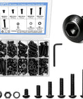 All In One M6 Screw Kit With 192 Pieces Of Hex Socket Head Bolts Nuts And Washers In 10.9 Alloy Steel 8mm To 30mm Lengths For DIY Projects And Quick Fixes For 3D Printers Drones Electronics Furniture And Everyday Repairs, M6 sizes displayed
