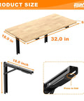 Heavy Duty Wall Mounted Folding Workbench Space Saving Collapsible Table Desk For Garage And Workshop Holds Up To 550 Lbs Board Size 32 X 18 Inches