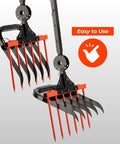 Broad Fork For Gardening Portable Ergonomic Garden Tool Cultivator Tiller With Eleven Sharp Tines in use